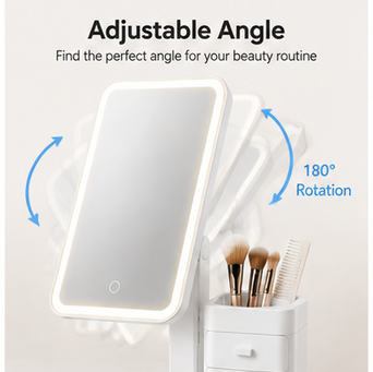 Zorviney® LumiStation LED Vanity Mirror & Organizer