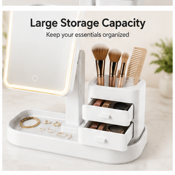 Zorviney® LumiStation LED Vanity Mirror & Organizer